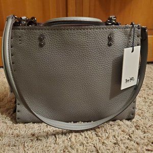 Coach Rogue 25 Heather Grey with Gunmetal Rivets